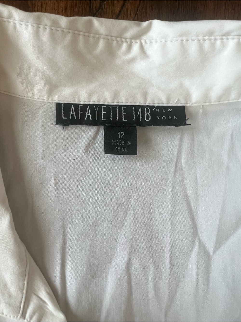 Lafayette 148 New York Cream Tie-Front Button Down Shirt with Buckle - Picture 9 of 10